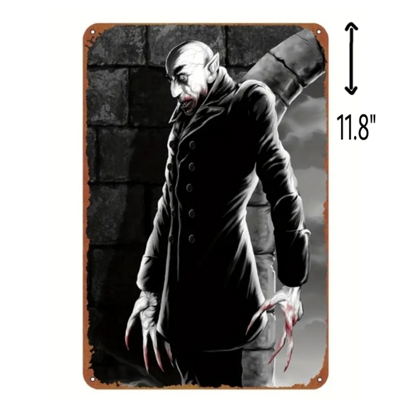 Nosferatu Black & White Print W/ Red Accent Tin - Picture 2 of 2